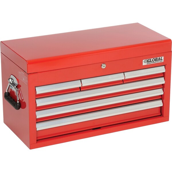 Tool Chest, 6 Drawer, Red, Steel, 12 in D x 14-3/4 in H